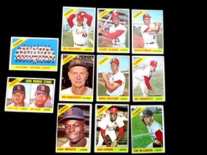 1966 TOPPS STL CARDS TEAM SET..VG/EX AVG..BROCK, GIBSON, UECKER, FLOOD, MAHAFFEY - Picture 1 of 6