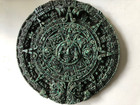 Azteken Maya Kalender Mexiko Sonnenstein Relief  Malachitgranulat ? Ø 17,5 cm