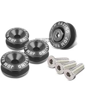 GUN METAL CAR BUMPER/FENDER/TRUNK/HATCH ALUMINUM QUICK RELEASE FASTENER+WASHER - Picture 1 of 5