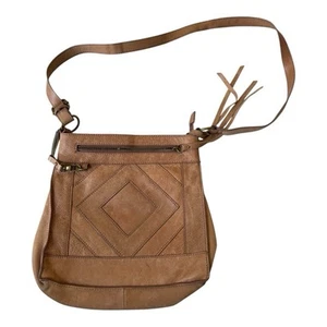 Lucky Brand Chestnut Brown Leather Baldwin Patchwork Crossbody Boho Purse Bag - Bild 1 von 9