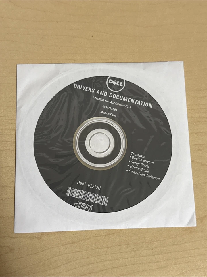 Dell P2212H Drivers and Documentation Flat Panel Monitor DVD-ROM Software Disc - Image 1 of 1