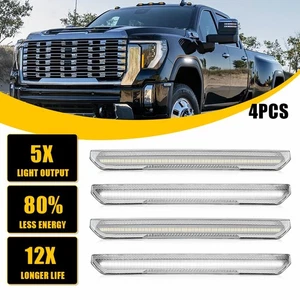 Front 4pcs Rear LED White Side Light Marker For GMC Sierra 2500 3500 HD 20-24 - Picture 1 of 14