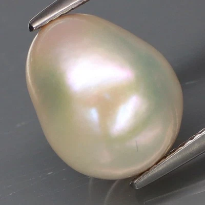 9.57Ct.Vintage Natural Creamy White PEARL THAILAND Egg Shape (Drilled) - Image 1 of 4