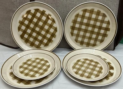 Juego de seis: Mikasa Checkmates horno a mesa a lavavajillas cerámica nuez moscada marrón Foto 1 de 4