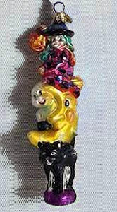 De colección 2001 Christopher Radko Halloween Whitch-Ghost-Moon-Cat - Imagen 1 de 4