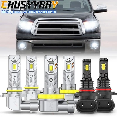 For Toyota Tundra 2007-2011 2012 2013 LED Headlight Fog Light Bulbs Super Bright - Image 1 of 4