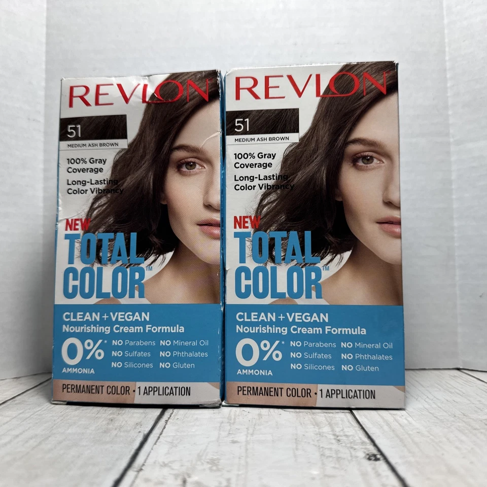 Revlon Total Color Hair Dye 51 Medium Ash Brown Clean Vegan Formula