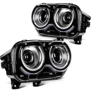 Left+Right Headlight Assembly w/LED DRL Projector For Dodge Challenger 2022-2015 - Afbeelding 1 van 8