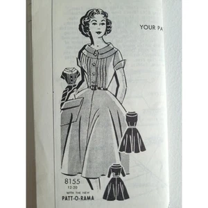 50s Mail Order Sewing Pattern Shirtwaist Day Dress, B34 - Patt-o-rama 8155 - Picture 1 of 5