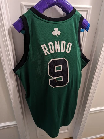 Boston Celtics Rajon Rondo #9 Jersey Green Alt Men 2XL Sewn Adidas Plus 2 Vtg Cover