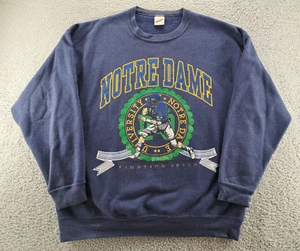 VINTAGE Girardin Notre Dame University Sweatshirt Herren XL blau Fußball 90er USA - Bild 1 von 13