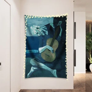"Tapiz Arte Colgante de Pared Decoración del Hogar, El Viejo Guitarrista de Pablo Picasso 60""×40" - Imagen 1 de 7