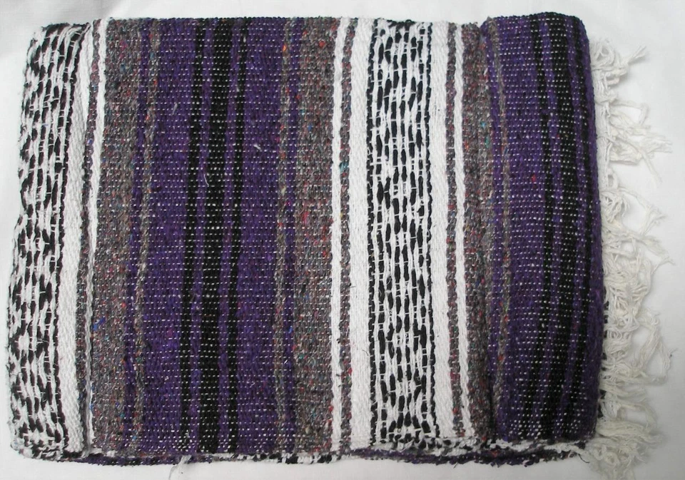 Mexican Falsa Throw Blanket for Yoga Picnics Beach and More Dark Purple - Image 1 of 1