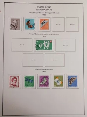 SUIZA - 1950 - 51 - LOTE DE SELLOS EN PÁGINA ÁLBUM - USADOS Y MH Foto 1 de 4