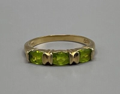 Anillo Joan Rivers para mujer talla 8 chapado en oro cristales verdes facetados Foto 1 de 4