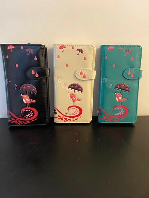 Wallet, Shag Wear Large Wallet with Zipper Pocket "Singing in the Rain Bird" - Image 1 of 4