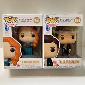 2pc Bridgerton Funko Pops Lot Penelope Colin Television Coughlan Newton MIB - Picture 1 of 11