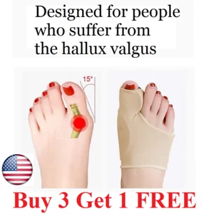 1 Pair Big Toe Bunion Corrector Splint Straightener Hallux Valgus Pain Relief US - Picture 1 of 12