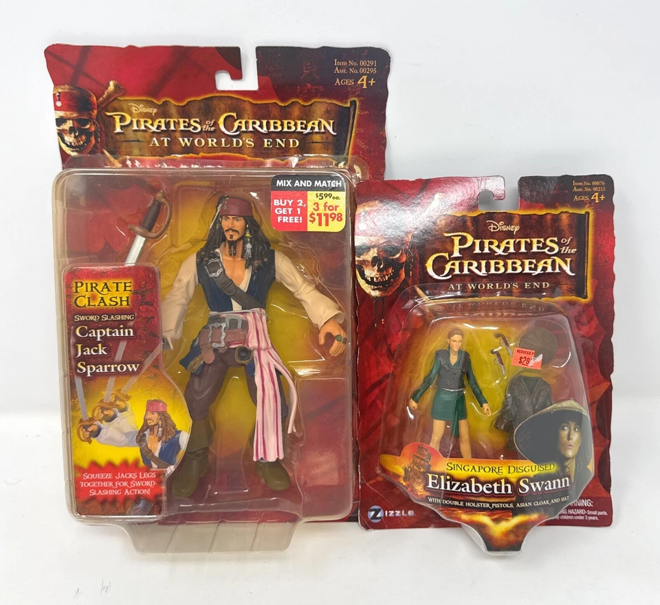 Pirates of The Caribbean Jack Sparrow 7" Zizzle Disney Action Figure Toy