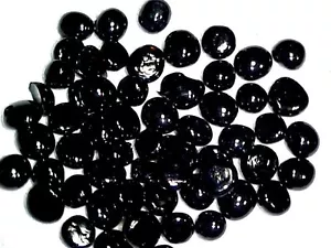 400 BLACK FLAT GLASS MARBLES GEMS, VASE FILLERS, MOSAIC TILES $19.99 - Picture 1 of 4