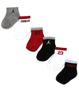 Nike Baby 6 Pk Multicolor Tobillo Algodón Cojín 23 Jordan Jumpman Calcetín Conjunto 6-12 M - Imagen 1 de 2