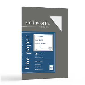 Southworth Business Paper, 8.5" x 11", 24 lb./89 Gsm, Linen Finish,  100 Sheets