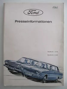 Ford 12 M 15 M 15 M TS Presse Information Pressemappe Press Kit Dossier 1966 - Bild 1 von 12