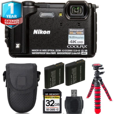 Nikon COOLPIX W300 Camera (Black) + 1 Yr Warranty +Tripod + Case -32GB - Image 1 of 4