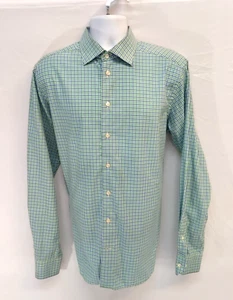ETON modernes Hemd mit Knopfleiste Herren 17/43 blau grün kariert gespreizter Kragen - Bild 1 von 8