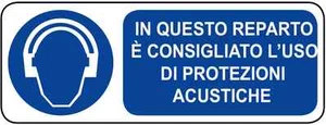 Cartello segnaletica è consigliato proteggere l'udito in alluminio 330x125 mm - Imagen 1 de 1