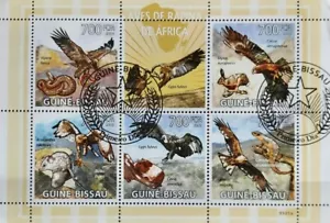 161.GUINEA BISSAU 2009 USED STAMP M/S BIRDS OF PREY . - Picture 1 of 1