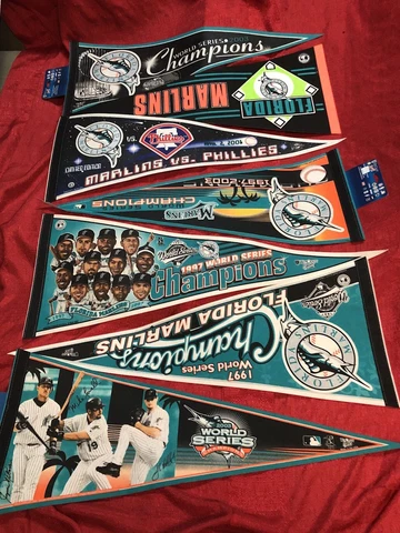 Florida Marlins 6 Different Pennant Lot MLB Brand New 1997 & 2003 World Series Cover