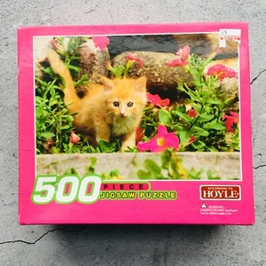 Hoyle 500 Piece Jigsaw Puzzle Kitten in Garden 2005 NEW Sealed - Picture 1 of 3