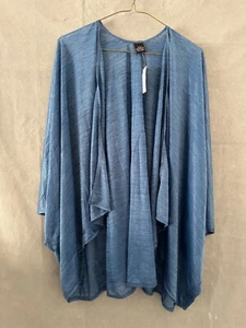 Blue Solid Open Light Cardigan Womens Sweater One Size - Picture 1 of 5