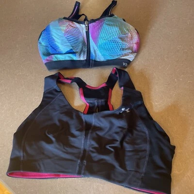 Lot Of 2 Bras - Under ARMOUR & Victoria’s Secret VSX Sport 34C Sports Bra 34 C - Image 1 of 4