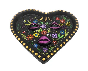 Quemador de cenicero plano floral para cara corazón cara soporte para incienso Boho accesorios para fumar - Imagen 1 de 3
