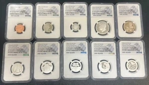 2020 US Proof Set ( 10 pc ) Silver - NGC 70 Silver Bar Label - Picture 1 of 3