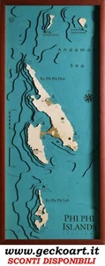 Phi Phi Islands Thailand Karte 3D Modern Frame Map | www.geckoart.it - Bild 1 von 30