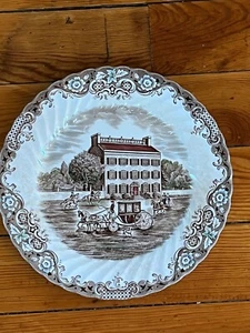Vintage Staffordshire Heritage Hall braun Transferware georgianisches Stadthaus Eisen - Bild 1 von 13