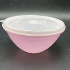 Vintage Tupperware #233 Small Pink Wonderlier Bowl w Clear Lid Holds 2 Cups