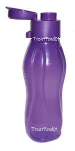 TUPPERWARE Eco Bottle Slim Water Sports 10.5 oz 310 mL Grape Purple Flip Top Cap - Picture 1 of 3