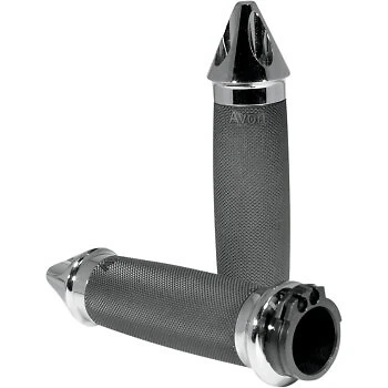 AVON CC-85-CH-SPIKE Chrome Custom Spike End Hand Grips for Harley Cable Op - Image 1 of 1