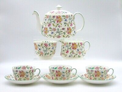 Vintage C.1980s Minton 'Haddon Hall' Teapot Cups Saucers Sugar Pot Jug (AP137G) • 25.75£