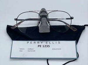 Nuevos marcos de gafas PERRY ELLIS PE 1235-1 negros 55-15-145 - Imagen 1 de 3