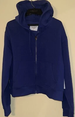 ATHLETA FOREVER  FEECE FULL ZIP SWEATSHIRT  Navy Blue W Hoodie  SIZE LARGE NWT - Image 1 of 4