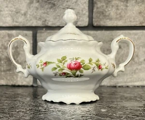Johann Haviland Moss Rose Traditions Round Covered Sugar Bowl with Handles - Picture 1 of 8