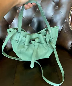 Adorable Kooba Buckle Detail Leather Sage green Convertible Small Crossbody Bag - Picture 1 of 14