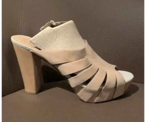 ๐ก Barneys Leather Suede Caged Sandals Wood Heels ๐๐ฝ 9.5 - Picture 1 of 9