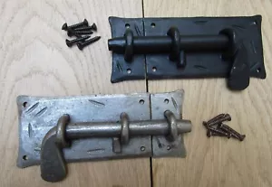 HAND FORGED COTTAGE SLIDE BOLT -old rustic retro vintage door lock latch - Picture 1 of 3