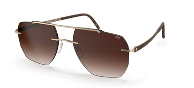 Occhiali da Sole Silhouette RINCON RIMLESS 8746 GOLD/BROWN SHADED One Size - Imagen 1 de 2